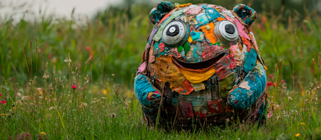 Upcycling Figuren sind Botschafter für Naturschutz Umweltschutz - plastic art