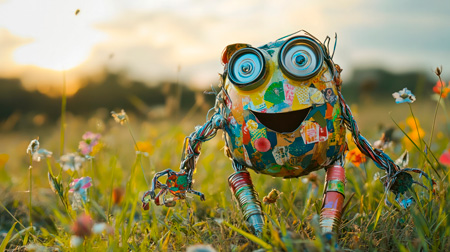 Upcycling Kunst macht Spaß - upcycling brings joy - Phantasie und Kunst Projekt upcycling Ausstellung Skulpturenwald Malxe